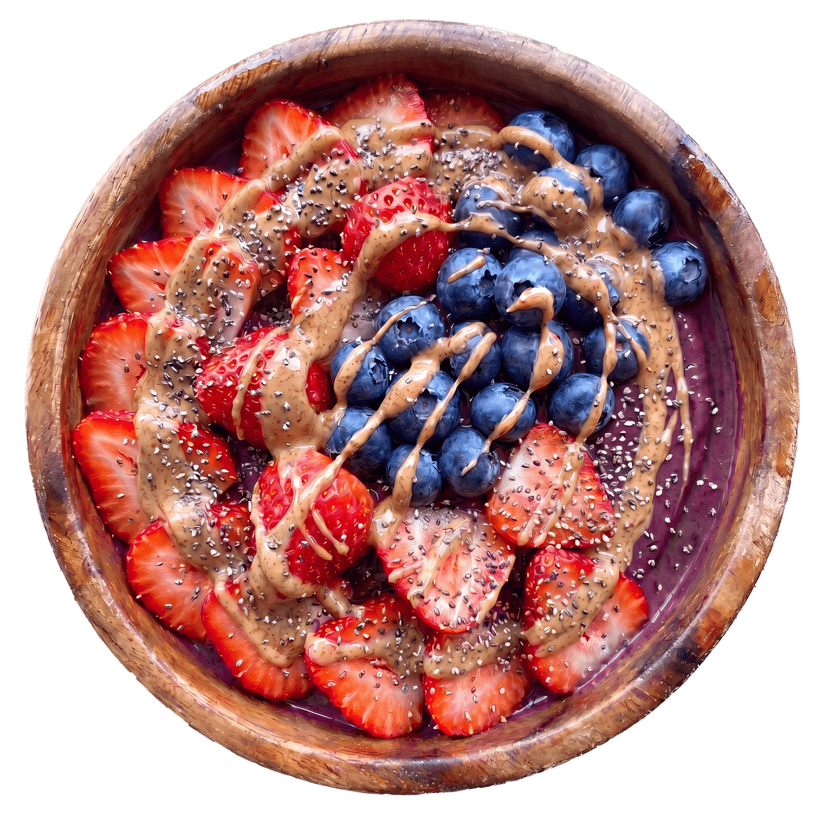 Açaí-Bowl mit Beeren und Mandeln