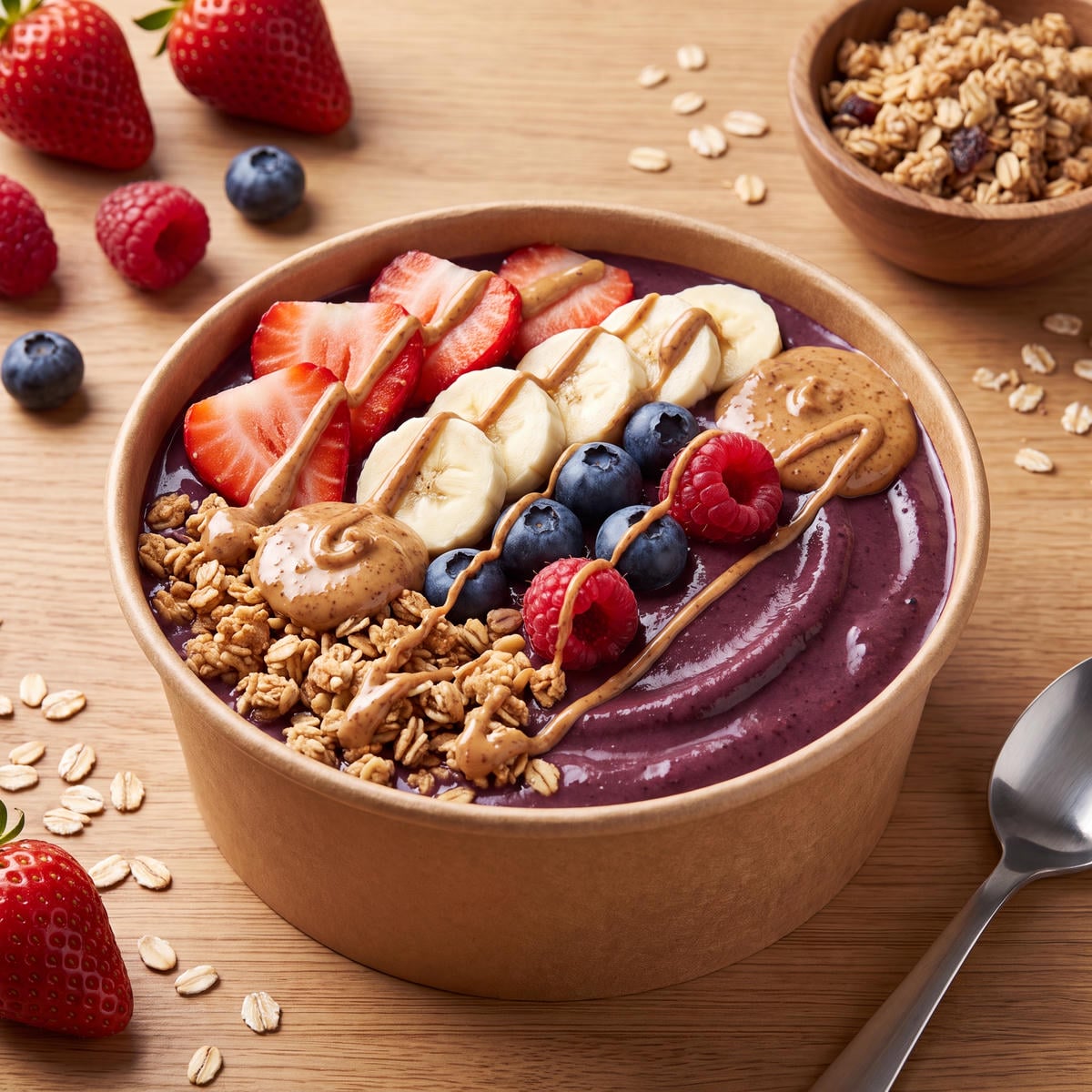 Açaí Bowl mit vielfältigen Toppings